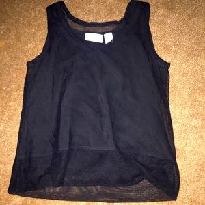 Liz Claiborne Petite Black mesh tank top